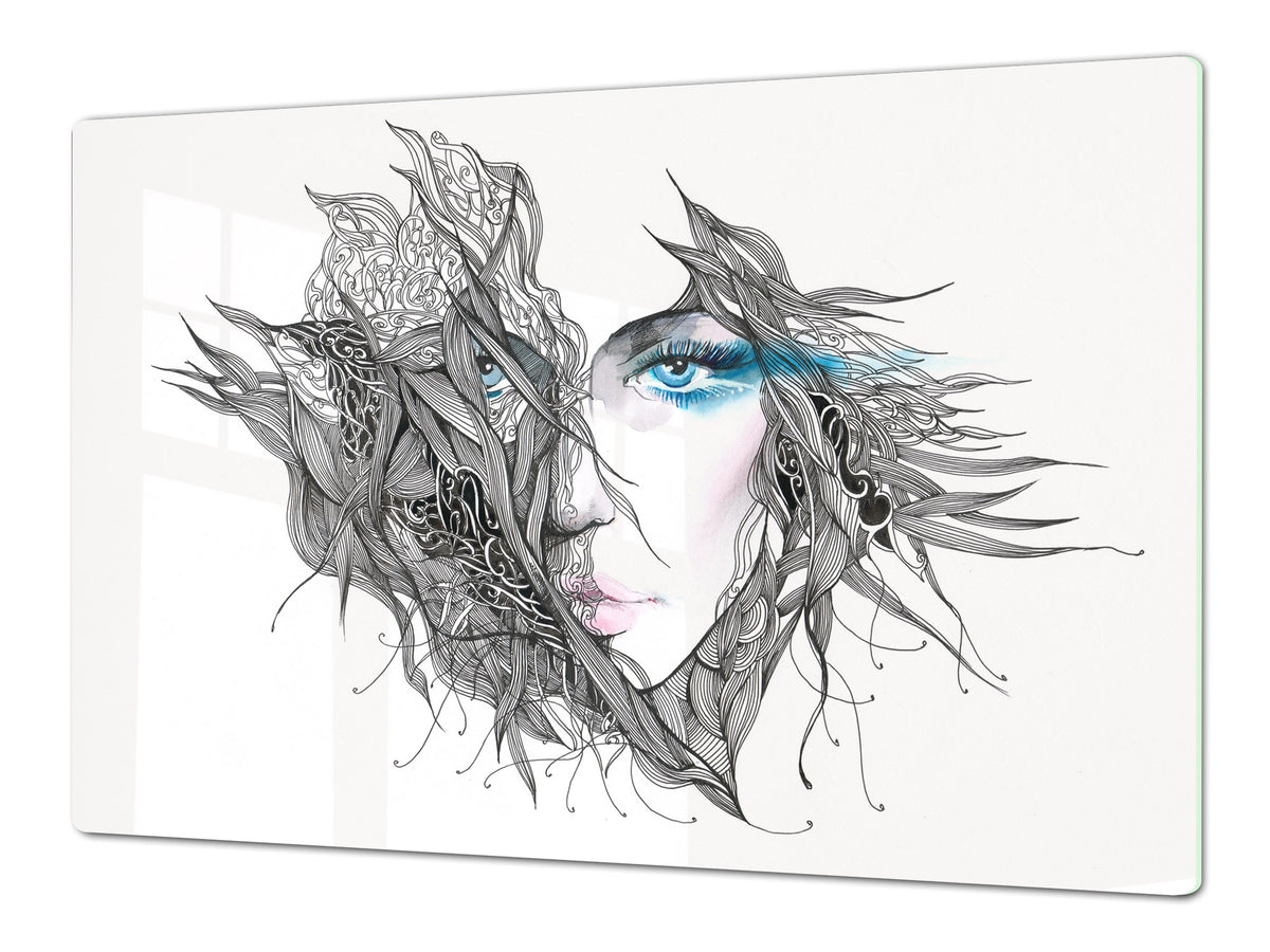 Worktop saver and Pastry Board – Cooktop saver; Series: Outside Series DD19 Graphic of a woman