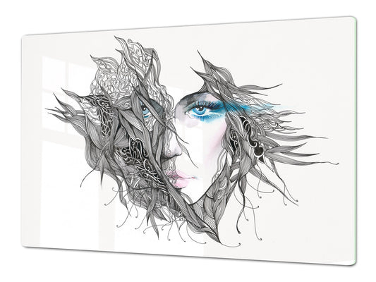 Worktop saver and Pastry Board – Cooktop saver; Series: Outside Series DD19 Graphic of a woman