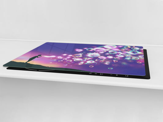 Induction Cooktop Cover – Glass Worktop saver: Fantasy and fairy-tale series DD18 Soap bubbles