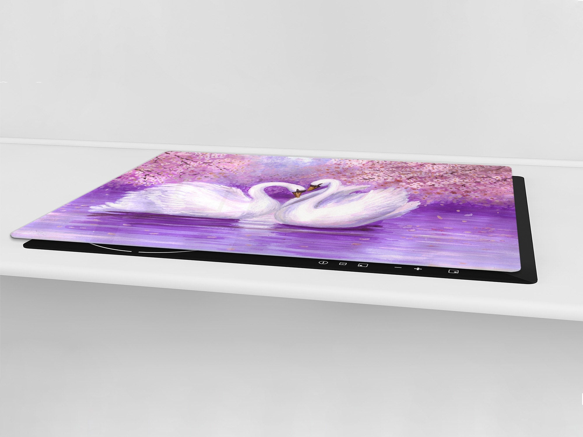 Gigantic Worktop saver and Pastry Board - Tempered GLASS Cutting Board Animals series DD01 Swans