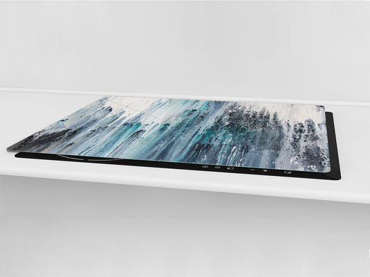 GIGANTIC CUTTING BOARD and Cooktop Cover - Glass Kitchen Board; SINGLE: 80 x 52 cm (31,5” x 20,47”); DOUBLE: 40 x 52 cm (15,75” x 20,47”); DD42 Paintings Series: Canvas absract art