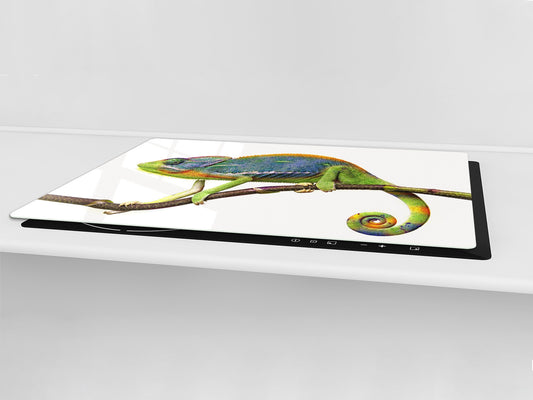 Gigantic Worktop saver and Pastry Board - Tempered GLASS Cutting Board Animals series DD01 Chameleon 1