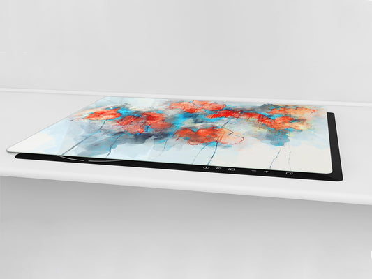Induction Cooktop Cover – Glass Cutting Board- Flower series DD06B Poppies 6