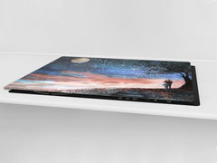 Induction Cooktop Cover – Glass Worktop saver: Fantasy and fairy-tale series DD18 Sunset