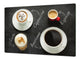 Sehr groß Küchenbrett aus Hartglas und Induktionskochplattenabdeckung; Coffee series DD07: Types of coffee 1