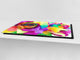 ENORME tabla de cortar de VIDRIO templado - Serie de flores DD06A Rosa Colorida