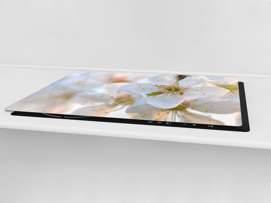 ENORMOUS  Tempered GLASS Chopping Board - Flower series DD06A Cherry blossom 1