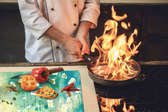 Induction Cooktop Cover – Glass Cutting Board- Flower series DD06B Colorful theme