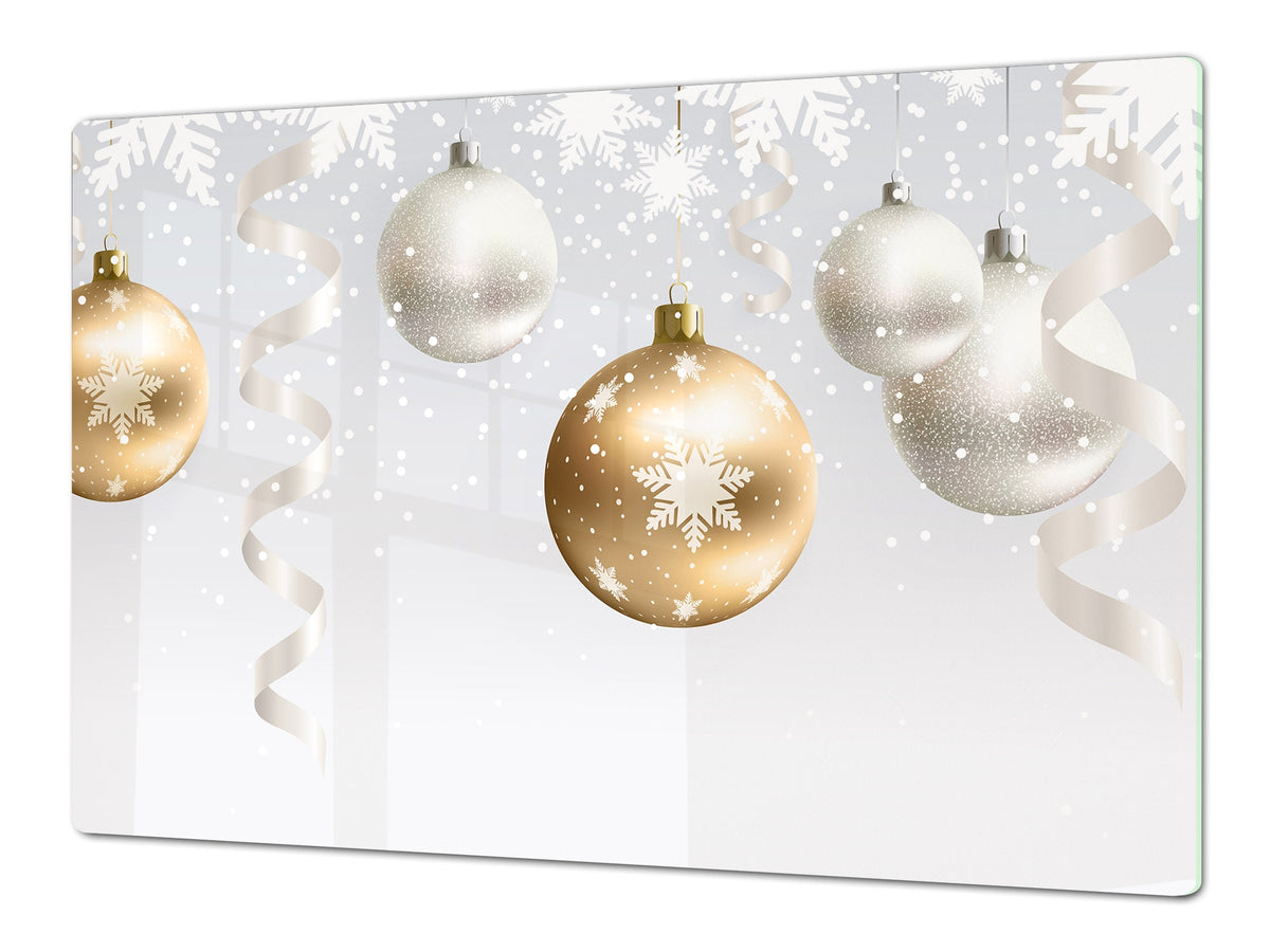 HUGE TEMPERED GLASS COOKTOP COVER - DD30 Christmas Series: Christmas ornaments
