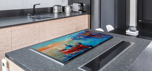 GIGANTIC CUTTING BOARD and Cooktop Cover- Image Series DD05A Fishing boat