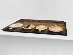 Worktop saver and Pastry Board – Glass Kitchen Board- Coffee series DD07 Types of coffee 2