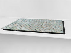 ENORMOUS  Tempered GLASS Chopping Board - Induction Cooktop Cover DD36 Textures and tiles 2 Series: Abstract fish scales