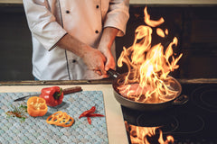 ENORMOUS  Tempered GLASS Chopping Board - Induction Cooktop Cover DD36 Textures and tiles 2 Series: Abstract fish scales