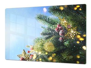 ENORME CUBREVITRO DE CRISTAL TEMPLADO - DD30 Serie de Navidad: Ramita de árbol de navidad