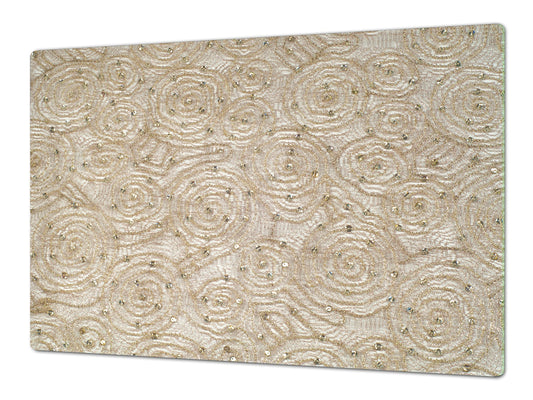 HUGE TEMPERED GLASS COOKTOP COVER – Glass Cutting Board and Worktop Saver – SINGLE: 80 x 52 cm (31,5” x 20,47”); DOUBLE: 40 x 52 cm (15,75” x 20,47”); DD40 Decorative Surfaces Series: Floral lace