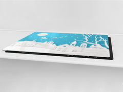 HUGE TEMPERED GLASS COOKTOP COVER - DD30 Christmas Series: Winter view