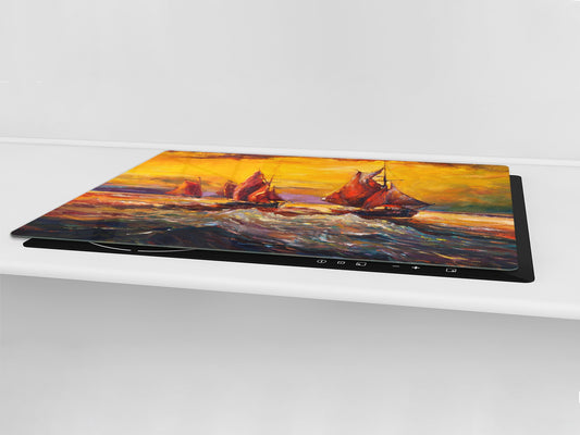 GIGANTIC CUTTING BOARD and Cooktop Cover- Image Series DD05A Rough sea