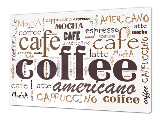 GIGANTIC CUTTING BOARD and Cooktop Cover - Expressions Series DD17 Coffee americano