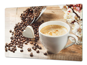 GIGANTE tagliere – Proteggi-piano di lavoro e spianatoia; Serie di caffè DD07: Amo il caffè 1