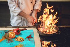 Schneidbrett aus Hartglas und schützende Arbeitsoberfläche – Schneideplatten: Sehr groß Küchenbrett aus Hartglas und Kochplattenabdeckung; spice series DD03B: Grains of groats