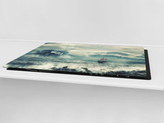 GIGANTIC CUTTING BOARD and Cooktop Cover- Image Series DD05A Sea storm