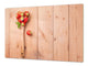 Enorm Küchenbrett aus Hartglas und Induktionskochplattenabdeckung; Fruit and Vegetables series DD02: Strawberry heart
