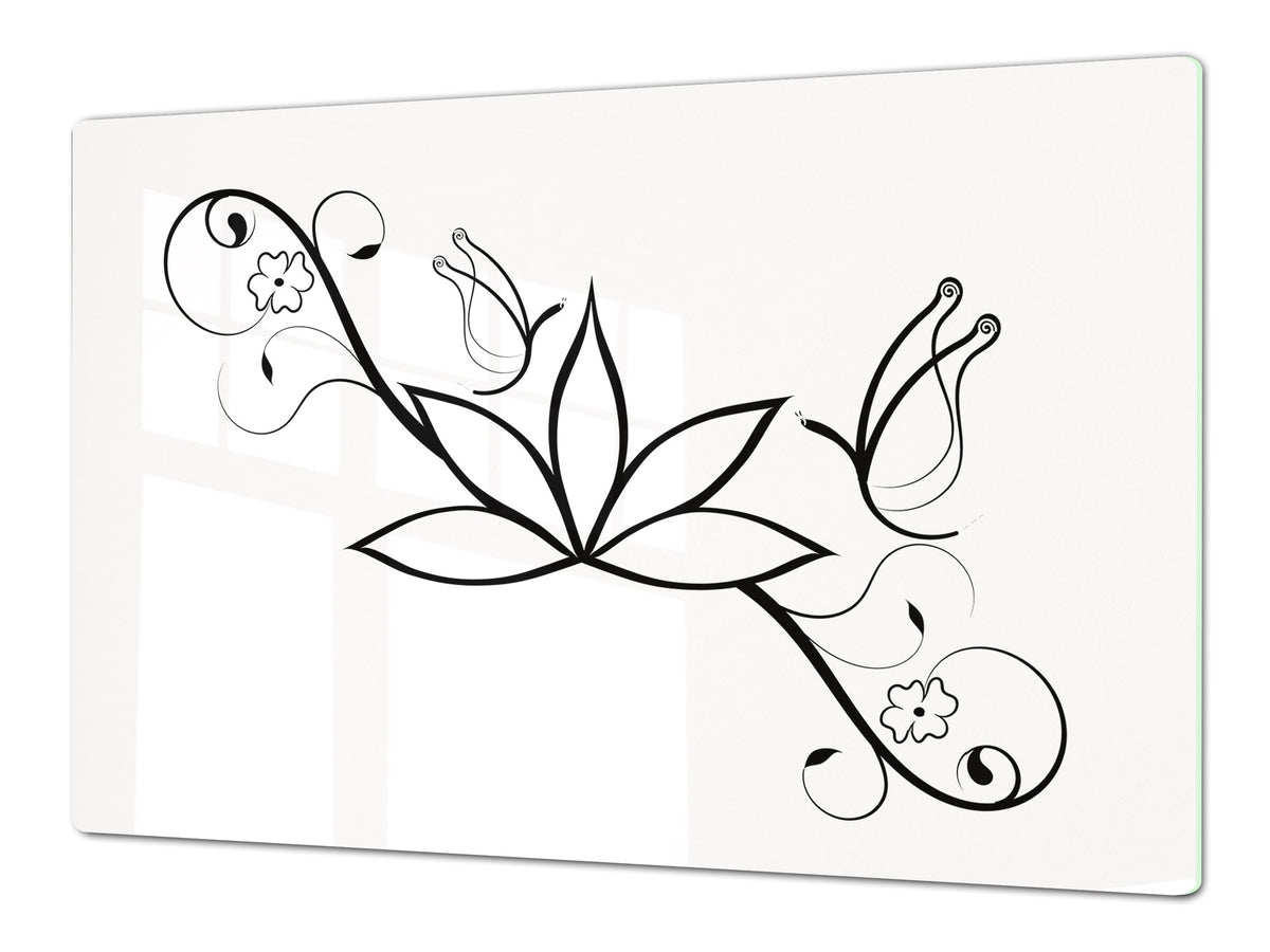 ENORMOUS  Tempered GLASS Chopping Board - Flower series DD06A Fiore di loto