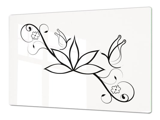 ENORMOUS  Tempered GLASS Chopping Board - Flower series DD06A Fiore di loto