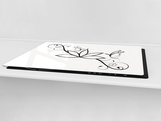 ENORMOUS  Tempered GLASS Chopping Board - Flower series DD06A Fiore di loto