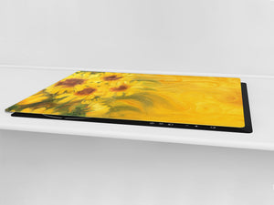 GIGANTIC CUTTING BOARD and Cooktop Cover- Image Series DD05A Sunflowers 4