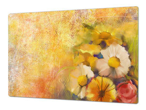 GIGANTIC CUTTING BOARD and Cooktop Cover- Image Series DD05A Flowers 3