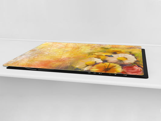 GIGANTIC CUTTING BOARD and Cooktop Cover- Image Series DD05A Flowers 3