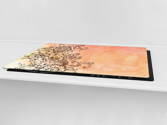 HUGE TEMPERED GLASS CHOPPING BOARD ; Moroccan design Series DD21 Moroccan pattern 2