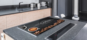 Worktop saver and Pastry Board – Glass Kitchen Board- Coffee series DD07 Coffee inscription 1