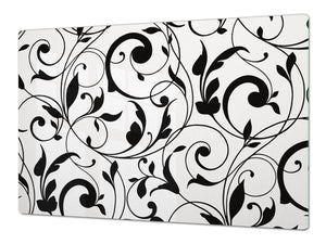 Induction Cooktop Cover – Glass Cutting Board- Flower series DD06B Floral pattern 2