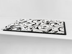 Induction Cooktop Cover – Glass Cutting Board- Flower series DD06B Floral pattern 2