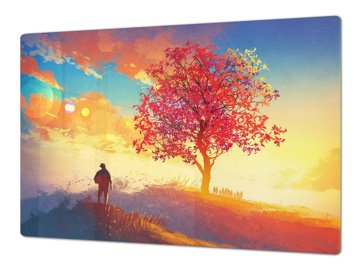 GIGANTIC CUTTING BOARD and Cooktop Cover- Image Series DD05A Evening in the glade 1