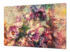 ENORMOUS  Tempered GLASS Chopping Board - Flower series DD06A Flowers 1