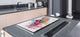 Gigantic Worktop saver and Pastry Board - Tempered GLASS Cutting Board Animals series DD01 Colorful parrot