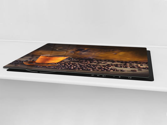 Worktop saver and Pastry Board – Glass Kitchen Board- Coffee series DD07 Coffee 1