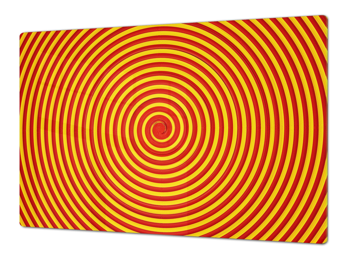 UNIQUE Tempered GLASS Kitchen Board – Abstract Series DD14 Colorful vortex