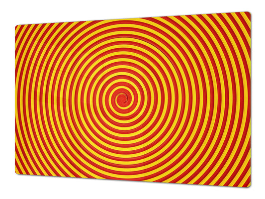 UNIQUE Tempered GLASS Kitchen Board – Abstract Series DD14 Colorful vortex