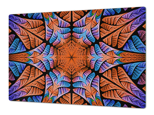 HUGE TEMPERED GLASS CHOPPING BOARD ; Moroccan design Series DD21 Moroccan rose 2