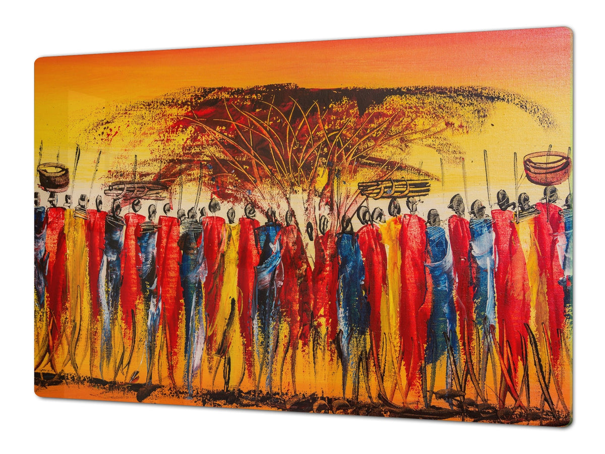 HUGE TEMPERED GLASS COOKTOP COVER - Egyptian Series DD15 African women