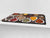 Sehr groß Küchenbrett aus Hartglas und Kochplattenabdeckung; A spice series DD03A: Mosaic with spices 7