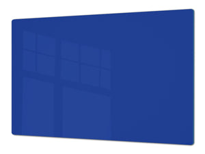 Groß Küchenbrett aus Hartglas und Kochplattenabdeckung; Series of colors DD22A: Royal Navy Blue