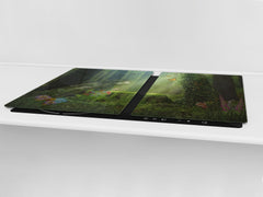 Induction Cooktop Cover – Glass Worktop saver: Fantasy and fairy-tale series DD18 Forest aura