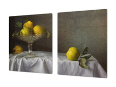 UNIQUE Tempered GLASS Kitchen Board Fruit and Vegetables series DD02 Apples