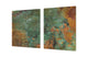 BIG KITCHEN BOARD & Induction Cooktop Cover – Glass Pastry Board DD34 Rusted textures Series: Old copper oxidation