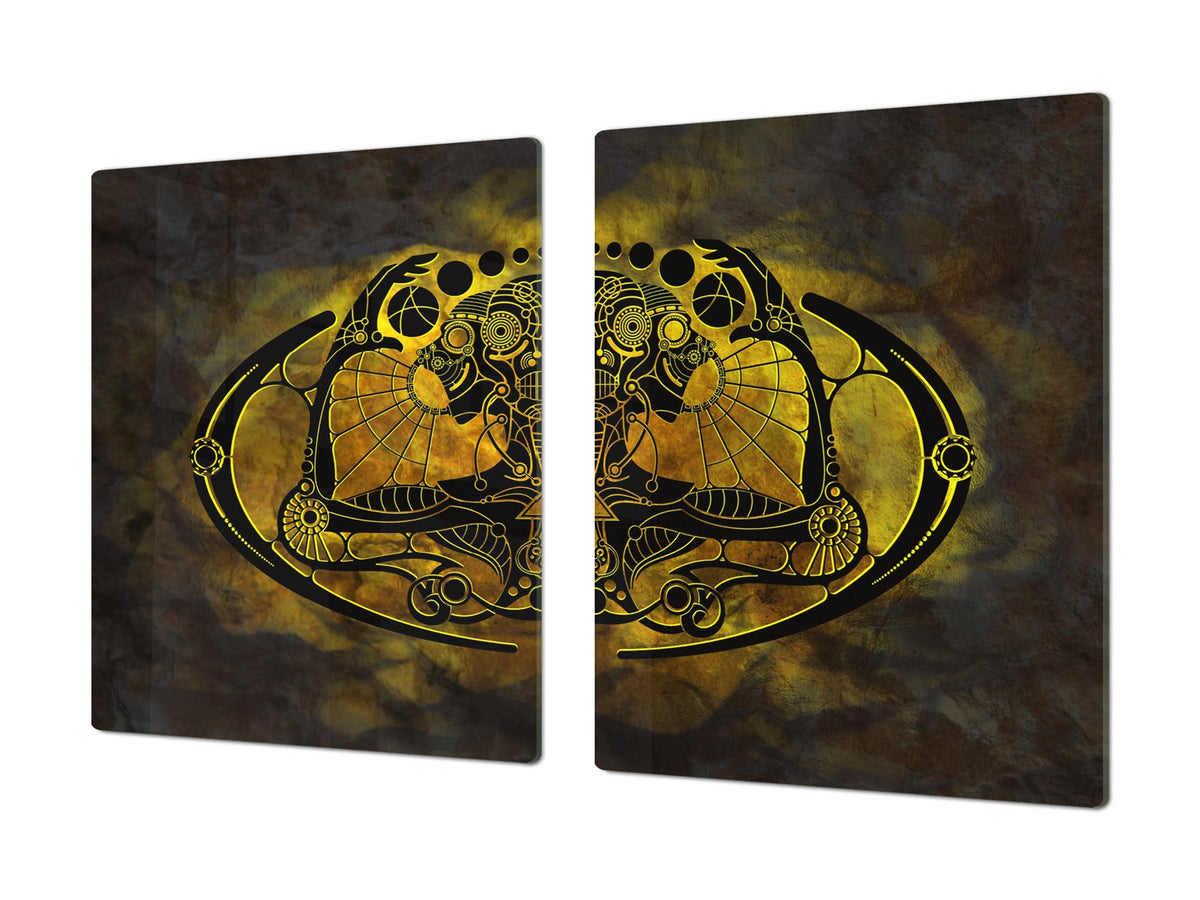 HUGE TEMPERED GLASS COOKTOP COVER - Egyptian Series DD15 Egyptian figure